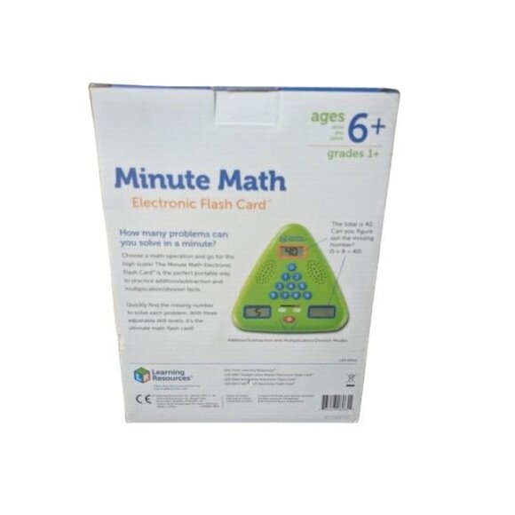 Learning Resources Minute Math Electronic Flash Card: Age 6+ NEW IN BOX - Picture 2 of 3